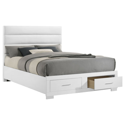 Dulcey - Queen Storage Bed With Tufted Headboard - Gloss White