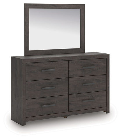 Prendonea - Dresser and Mirror - Charcoal