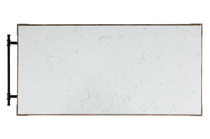 Alforvott - Kitchen Island - Marble Top & Weathered Gray