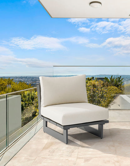 Maldives - Water Resistant Outdoor Patio Armless Chair With Gray Frame