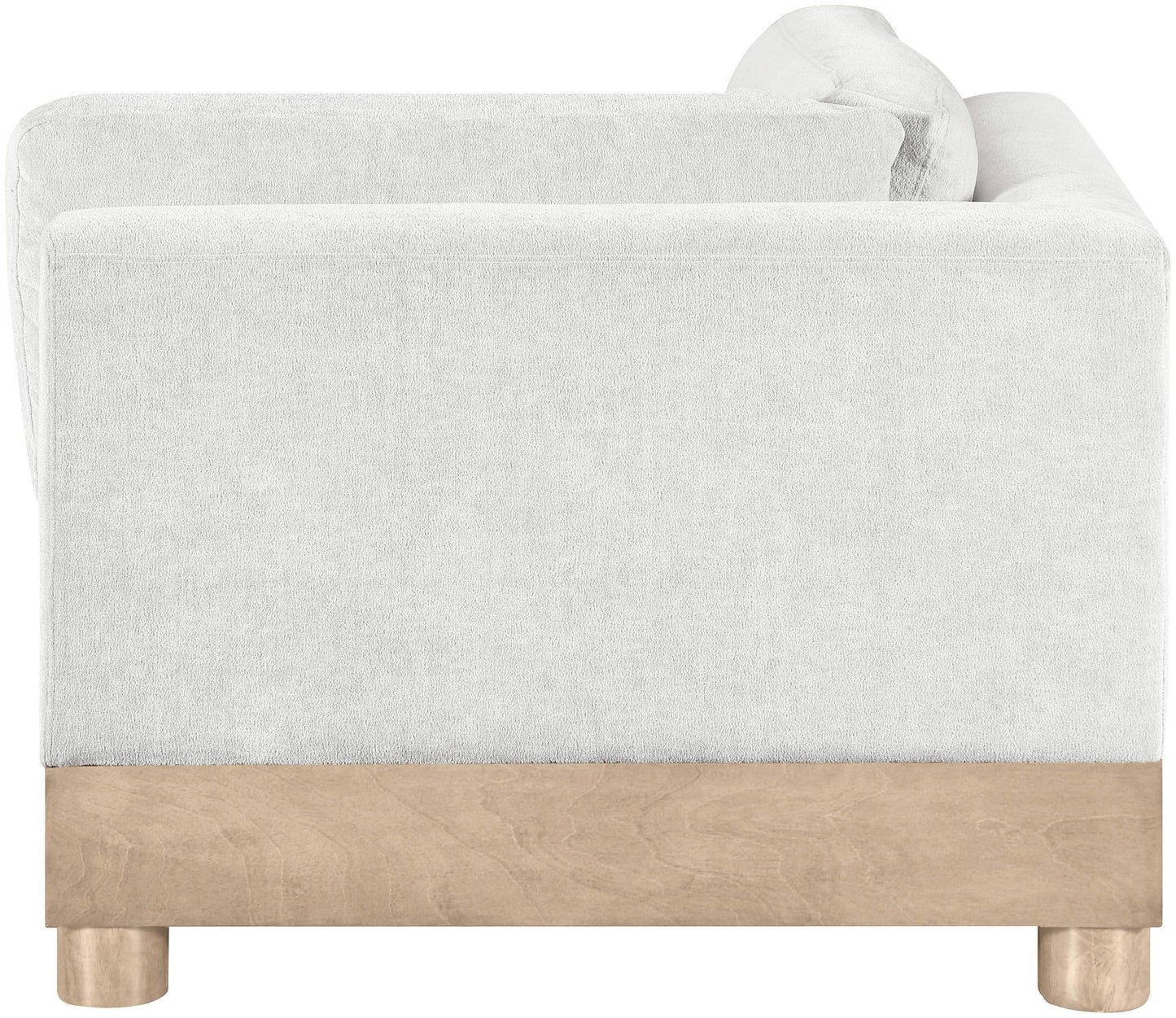 Turin - Chenille Fabric Upholstered Modular Corner Chair - Natural Base