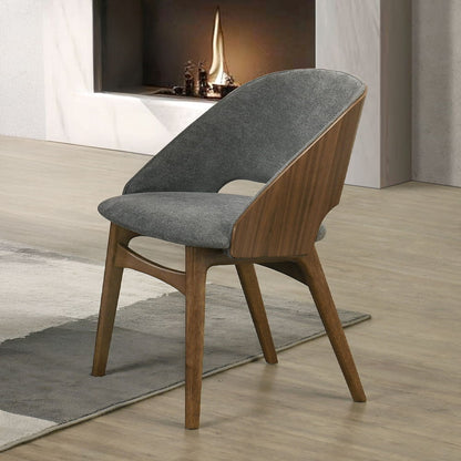 Delmon - Side Chair (Set of 2) - Gray / Dark Walnut