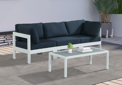 Nizuc - Outdoor Patio 3 Seat Modular Sofa With White Frame