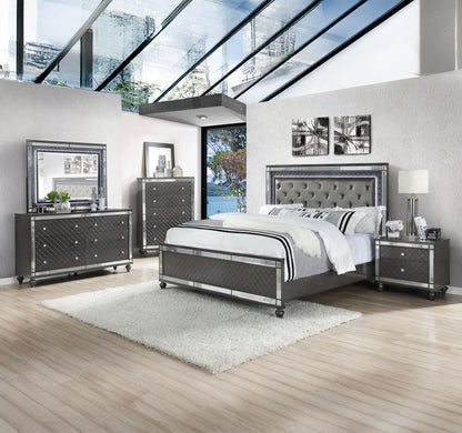 Refino - Queen 5 Piece Bedroom Set - Gunmetal