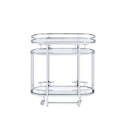 Piffo - Serving Cart Set - Clear Glass & Chrome