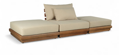 Mirella - 3 Piece Water Resistant Fabric Upholstered Outdoor Patio Modular Sofa