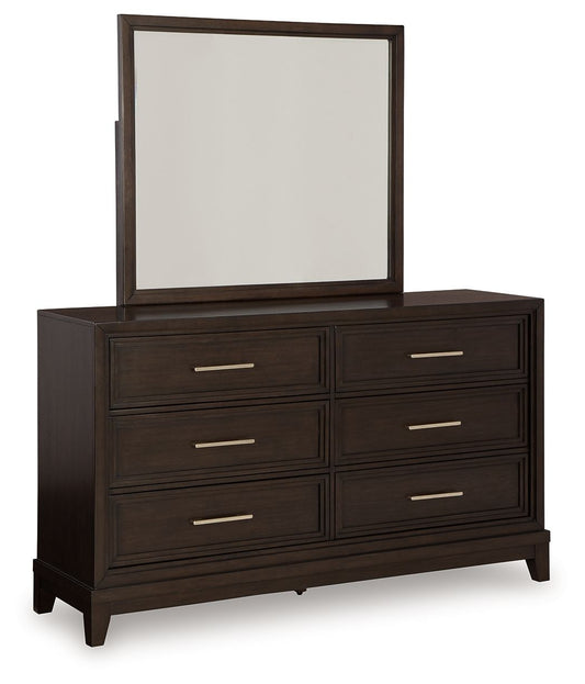 Neymorton - Dresser And Mirror - Dark Grayish Brown