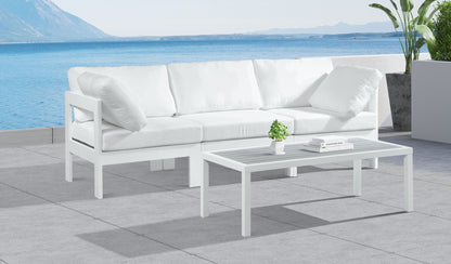 Nizuc - Outdoor Patio 3 Seat Modular Sofa With White Frame