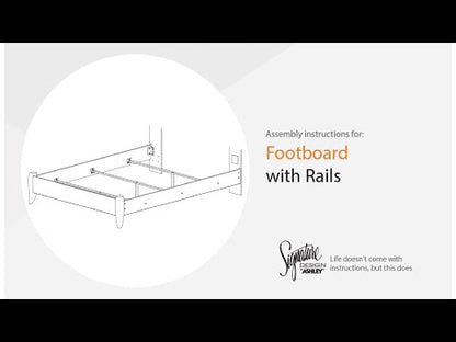Fraluna - Queen Panel Footboard With Rails - Charcoal